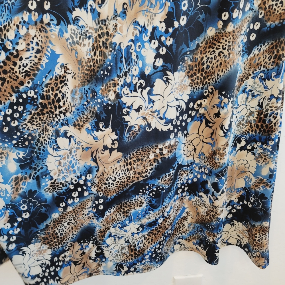 💕 BOGO Style Maxi Skirt Animal & Floral Print Women's Size Medium - Picture 3 of 7